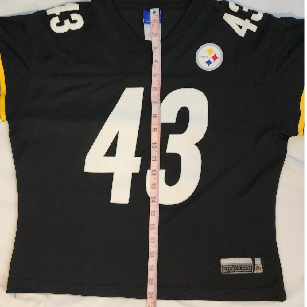 Reebok Steelers Polamalu 43 NFL Football Jersey Black Gold Youth M - Picture 6 of 6